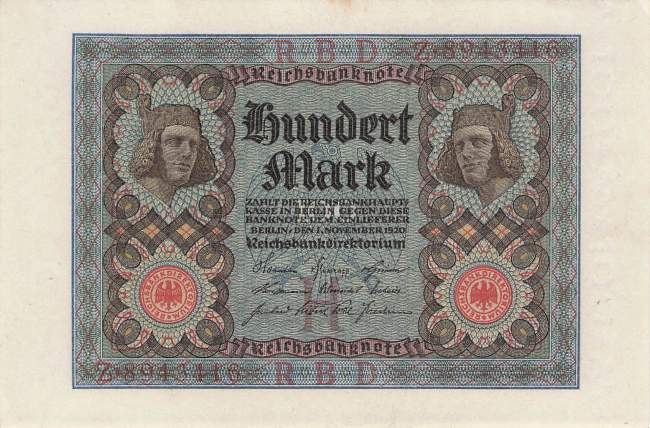 100 Mark 1920 ro.67a H/Z
